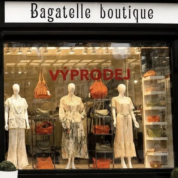 Výloha butiku s italskou módou